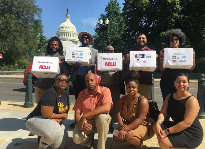 The #ProtectBlackDissent delegation in D.C. on July 17th, ready to deliver over 100,000 petition signatures to Congress.