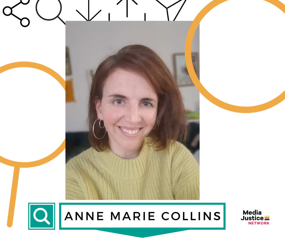 GRAPHIC: Headshot of 2023 MediaJustice Network Fellow Anne Marie Collins