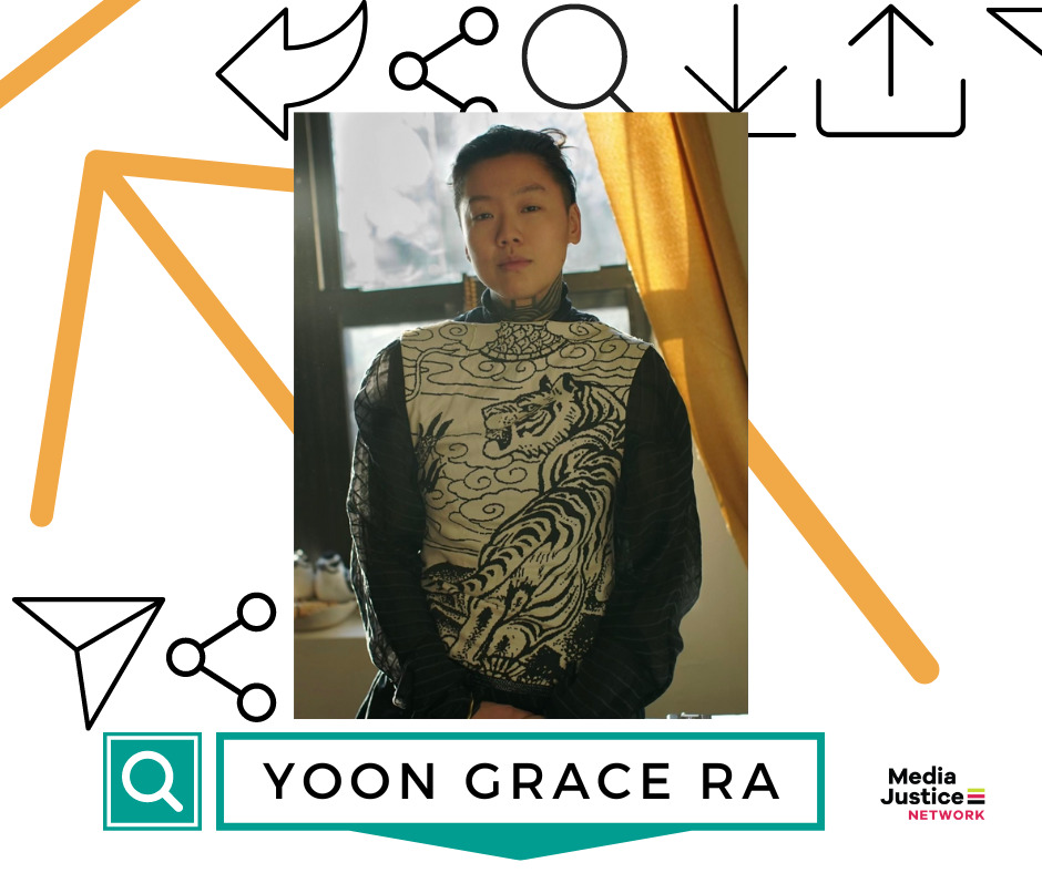 GRAPHIC: Headshot of 2023 MediaJustice Network Fellow Yoon Grace Ra
